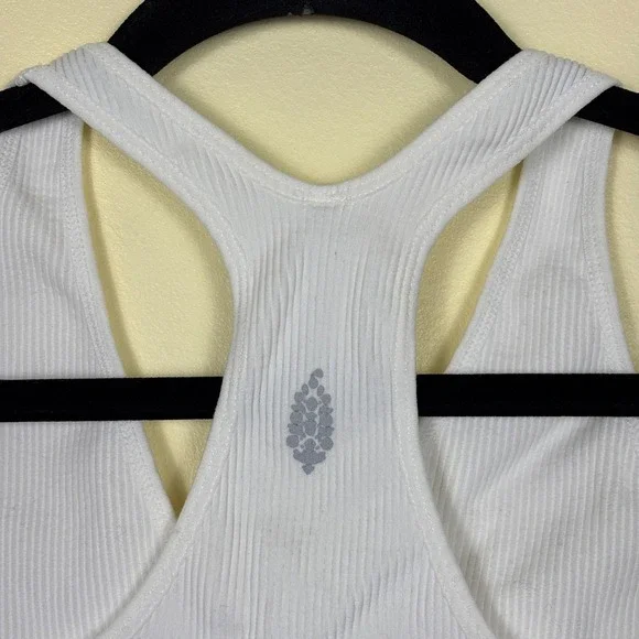 FREE PEOPLE FP Movement Free Throw Crop Top White Women Size Small Active Ribbed - Picture 7 of 10